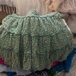 American Eagle Outfitters Green Floral Skirt